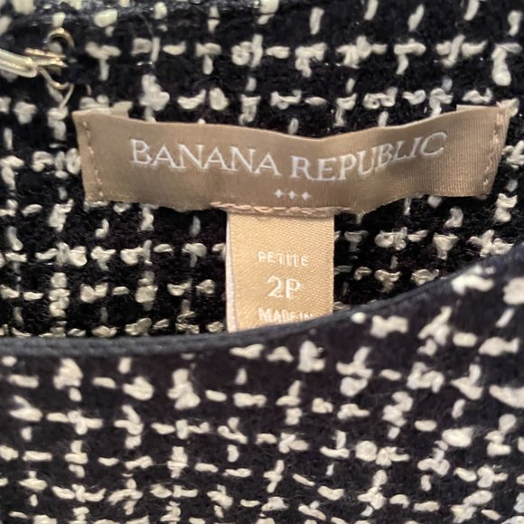 NWOT Navy/White Woven Boucle Sheath Dress 2 petite - Picture 9 of 9